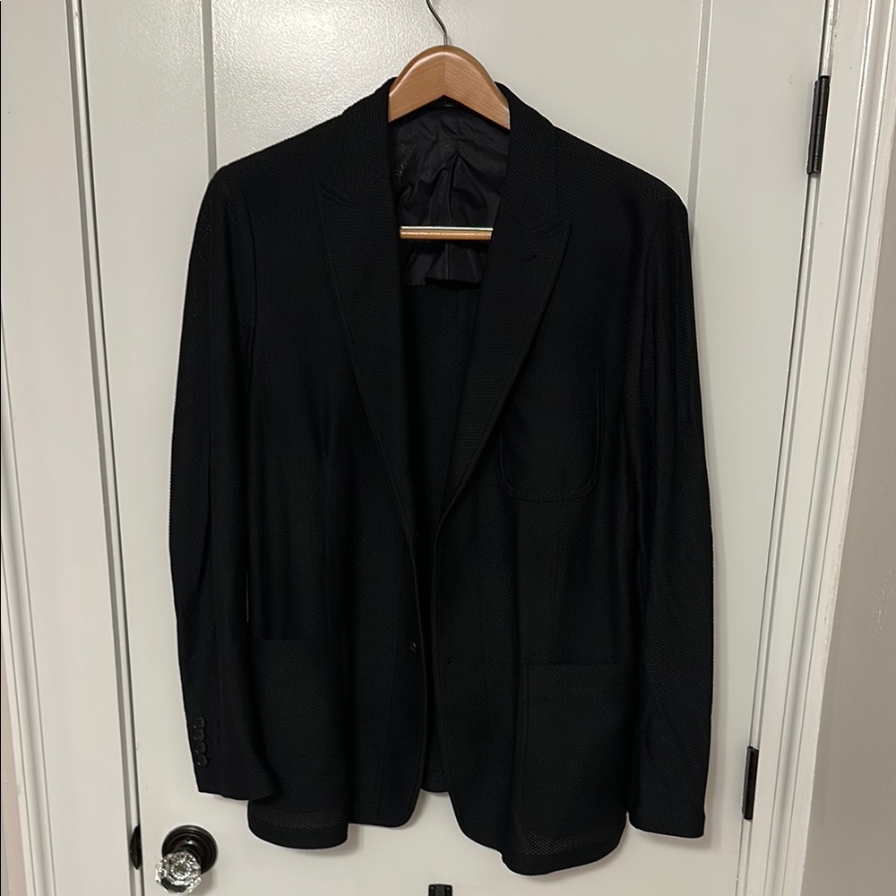 Armani Black Rice Stitch Blazer